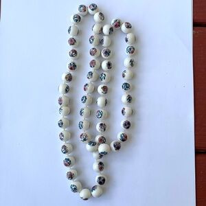 🌵Vintage Chinese Painted Beaded Necklace🌵